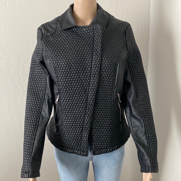 ii Sisters Zip-Up Moto Faux Leather & Faux Fur Jacket - Picture 10 of 16
